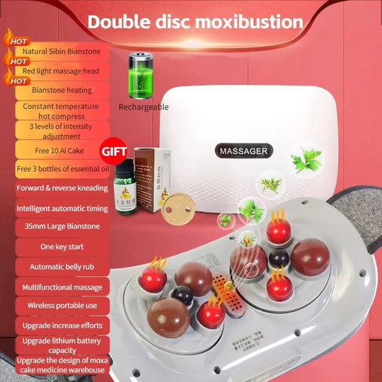 Electric Moxibustion Heating Belt Massager Neck Waist Leg Massage Improve Indigestion