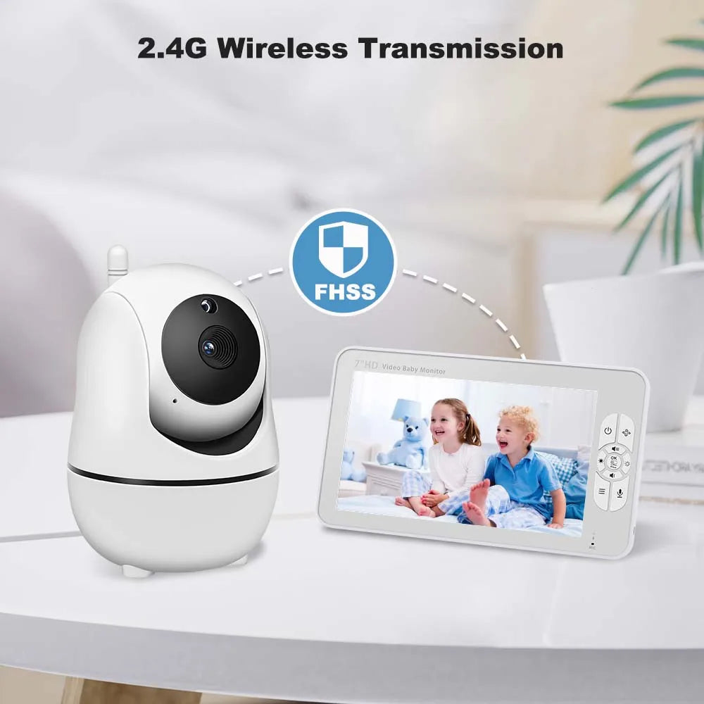 5 Inch Video Baby Monitor Indoor Mini Kids Surveillance cameras Security Protection Two-way Audio Baby Camera Temperture Display