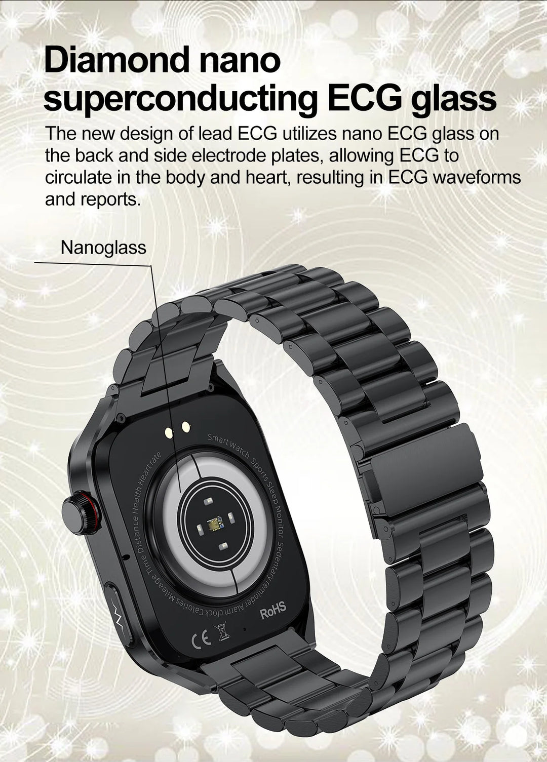 ECG+PPG Health Smartwatch - Heart Rate, Blood Pressure & BT Call Monitor