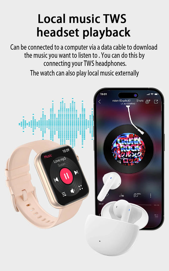 Smart Watch with Camera - Photo Video Heart Rate Bluetooth Call Waterproof