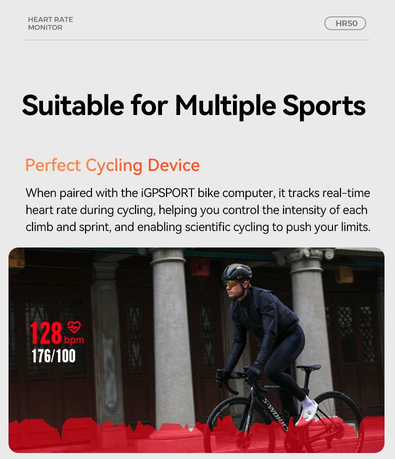 Heart Rate Monitor Sensor - Waterproof Bike Computer Fitness Tracker