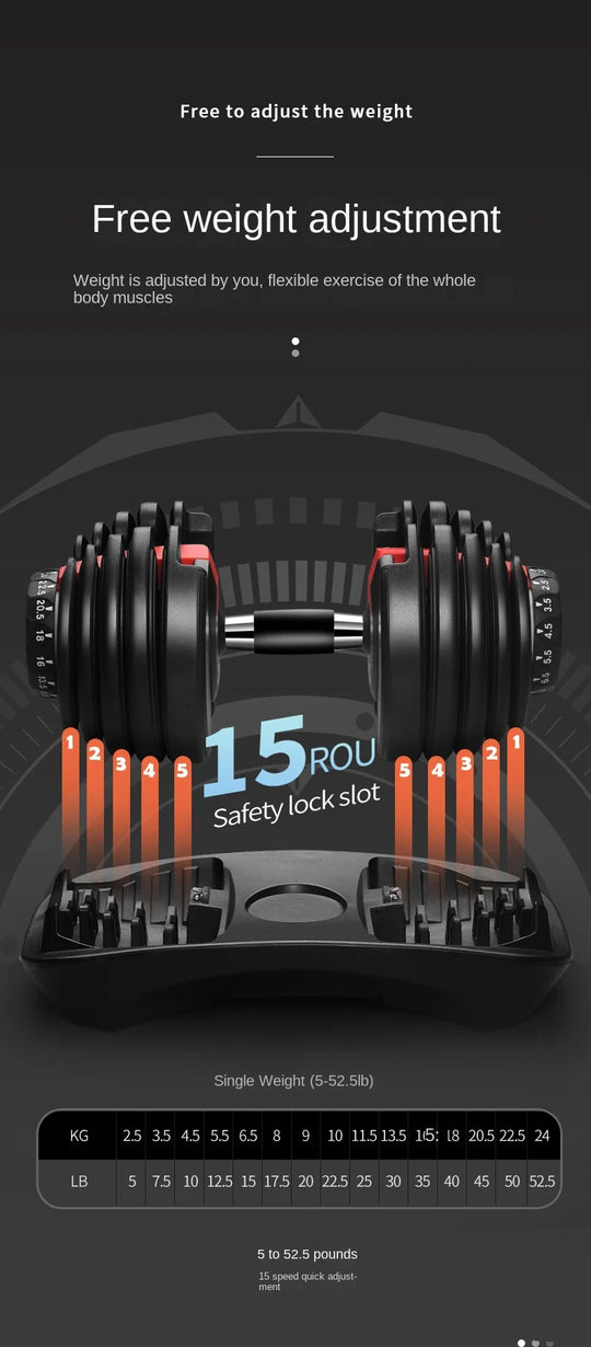 OVOZI Adjustable Dumbbell Men's Dormitory Home Exercise Barbell Kettlebell Exercise Arm Muscle Fitness Equipment Hot New