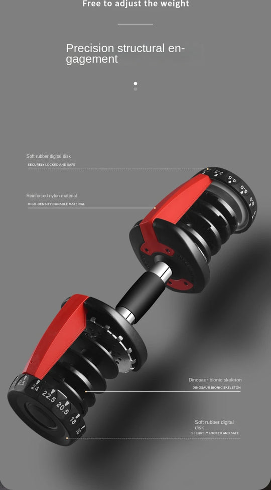 OVOZI Adjustable Dumbbell Men's Dormitory Home Exercise Barbell Kettlebell Exercise Arm Muscle Fitness Equipment Hot New