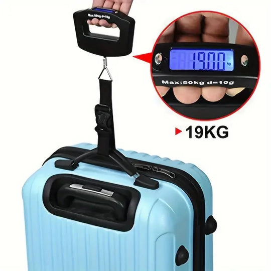 Digital Luggage Scale - 50kg Portable Travel Hanging Scale with LCD Backlight