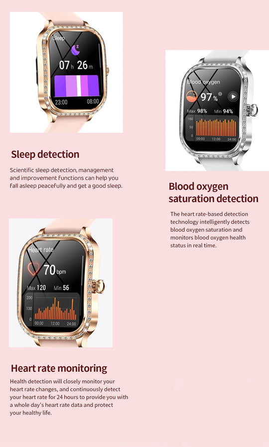 Luxury Smart Watch for Women - 1.75" HD Bluetooth Call Heart Rate Fitness Tracker