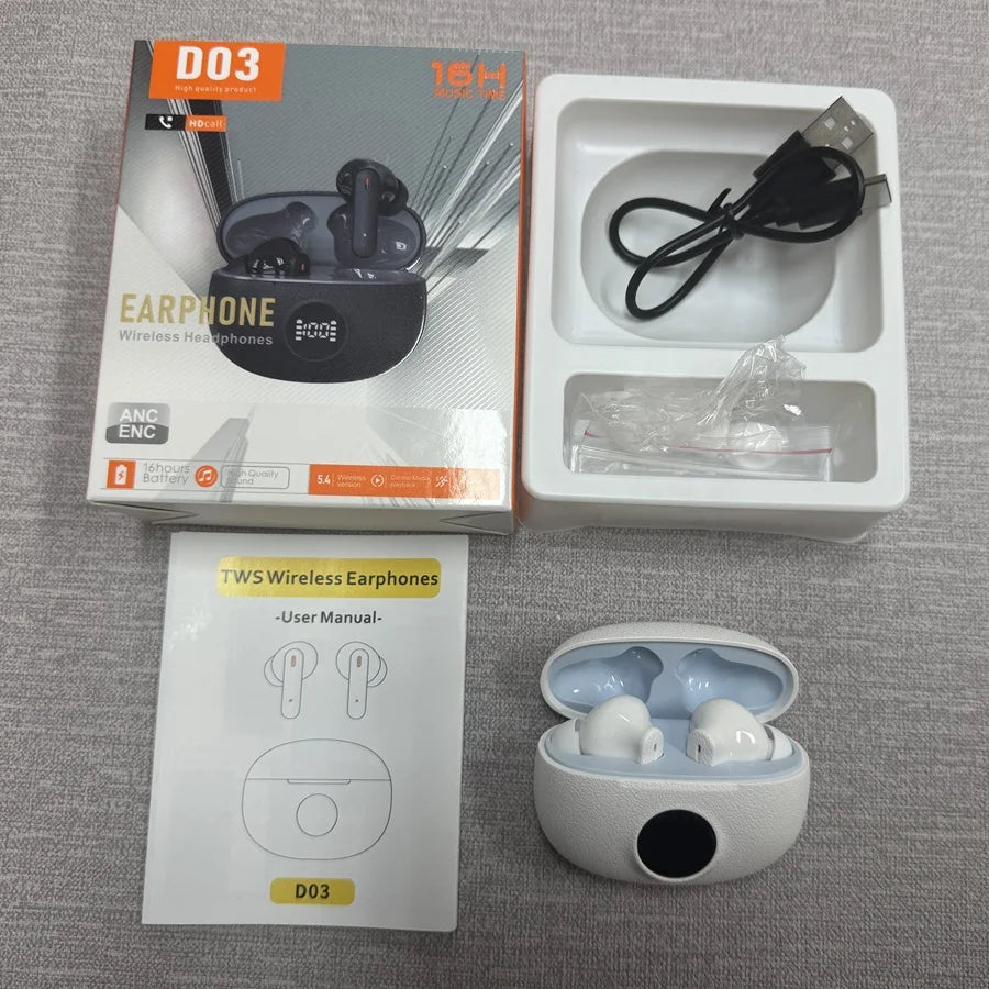 Wireless Earbuds - ANC ENC Noise Cancelling Subwoofer Headset
