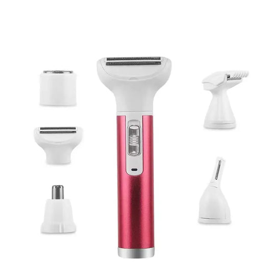 Women's Electric Epilator - 5-in-1 Lady Shaver, Nose Trimmer, Eyebrow Shaper, Leg, Armpit & Bikini Hair Removal