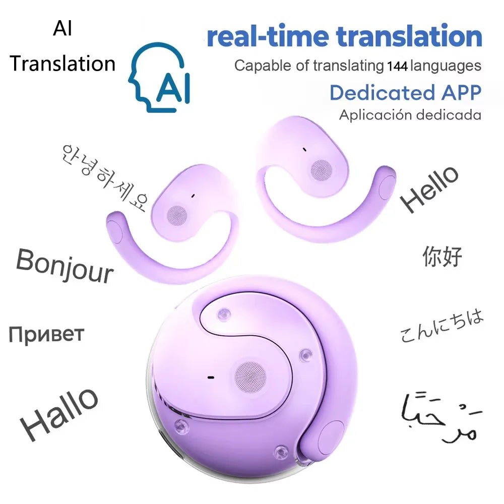 AI Translator Earbuds - Real-Time Translation Wireless Bluetooth Waterproof