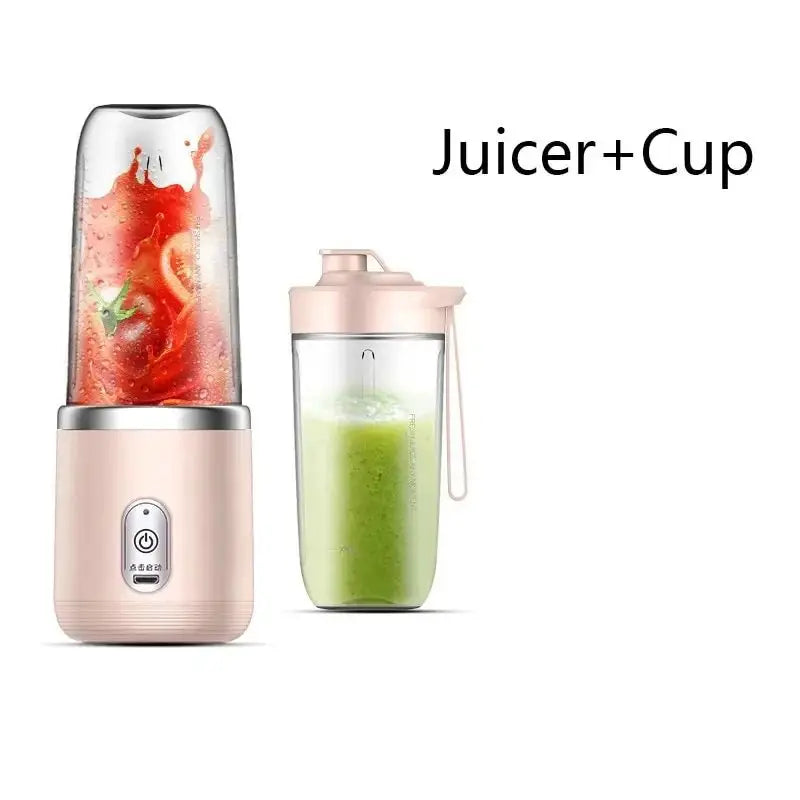 Portable Juicer Cup - 6-Blade Blender Bottle for Smoothies & Fresh Juice