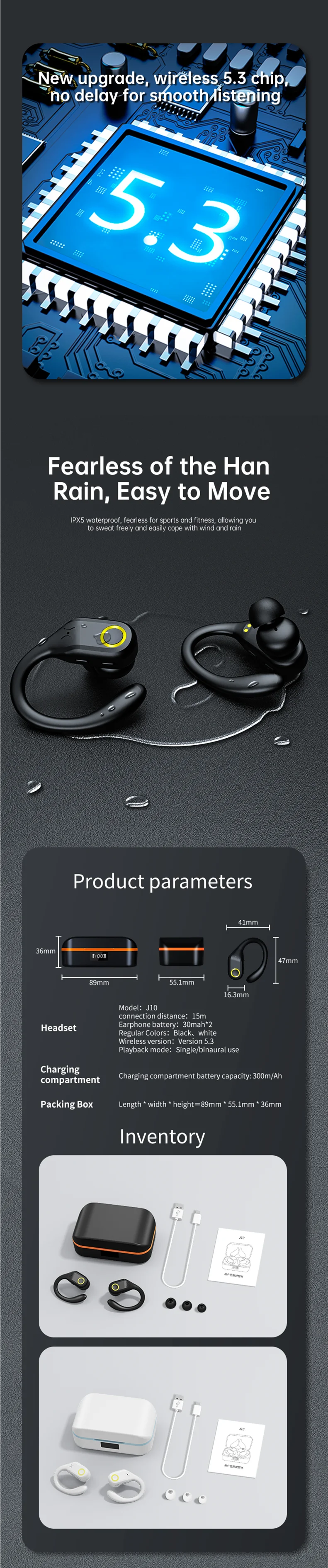 ANC Wireless Earbuds - Bluetooth 5.3 TWS with Dual Mics & ENC Noise Cancellation
