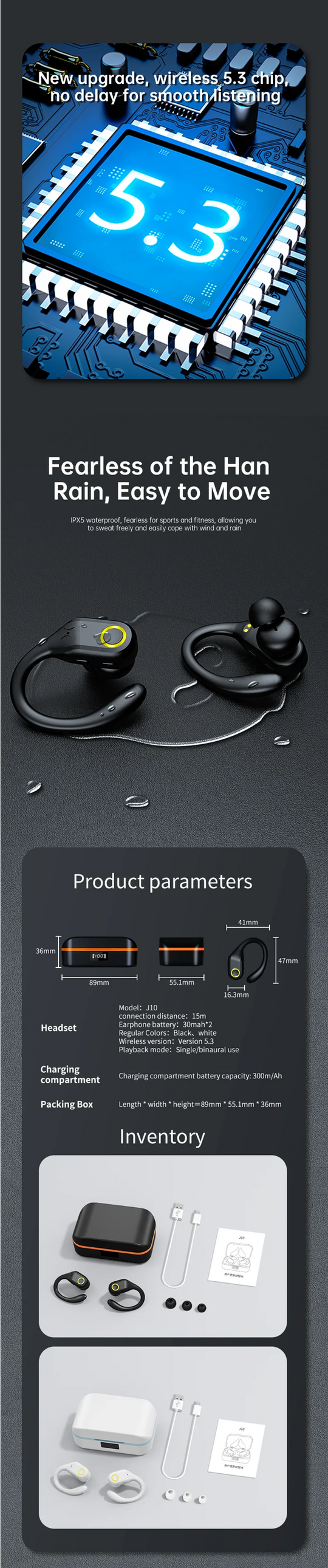 ANC Wireless Earbuds - Bluetooth 5.3 TWS with Dual Mics & ENC Noise Cancellation