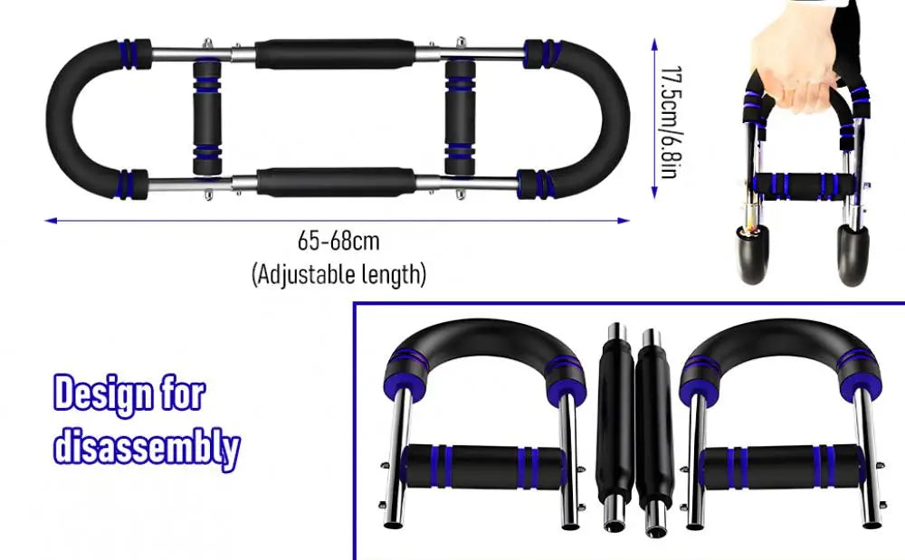65*17.5cm Twister Arm Exerciser With Foam Handle 40-50kg Adjustable Chest Workout Bar Forearm Triceps Muscle Fitness Equipment