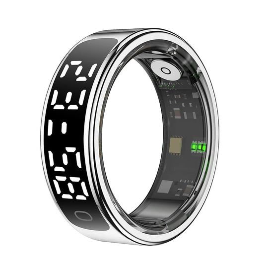 Smart Ring - LED Display Heart Rate Blood Oxygen Monitor Waterproof