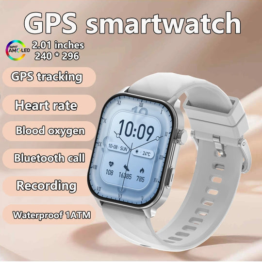 GPS Smart Watch - Heart Rate Blood Oxygen Pressure Bluetooth Call NFC