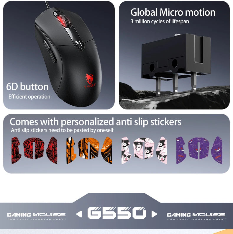 Wired Gaming Mouse - 6-Key High Precision Optical Mouse for PC & Laptop