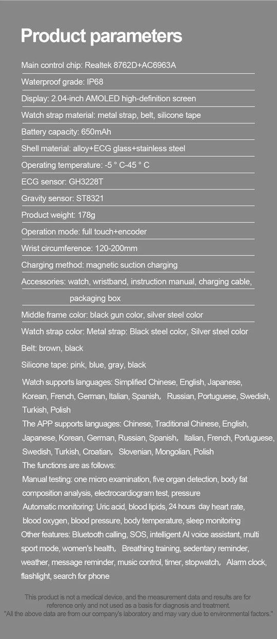 Women's Smart Watch - BMI Menstrual Cycle ECG Heart Rate Fitness Tracker