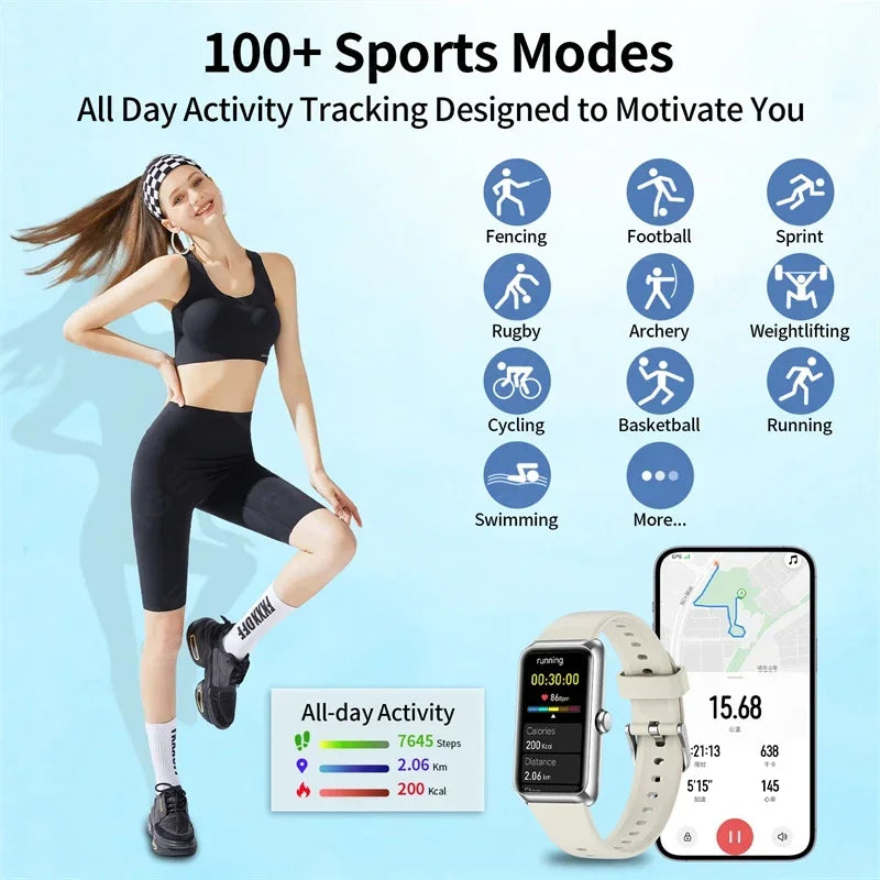 Fitness Tracker with Heart Rate & Sleep Monitor - Waterproof Smart Watch for Women & Men