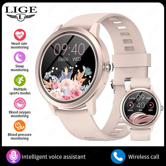 Women's Bluetooth Smart Watch - Heart Rate Blood Pressure Monitor Waterproof Smartwatch for Android & iOS