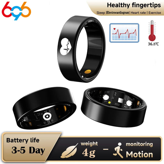ECG Smart Ring - Heart Rate Body Temperature Health Tracker