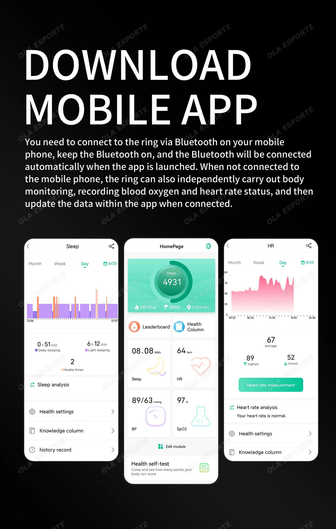 Smart Ring - Heart Rate Sleep Monitor IP68 Waterproof