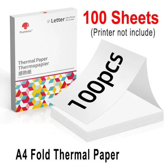Portable Thermal Printer - Wireless A4 Bluetooth for Android, iOS & Laptop
