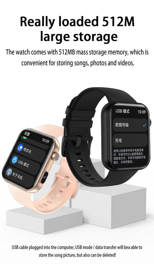 Smart Watch with Camera - Photo Video Heart Rate Bluetooth Call Waterproof