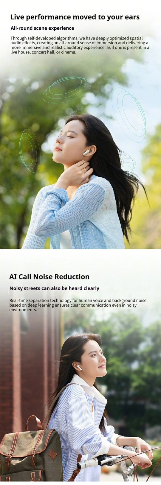 Wireless Bluetooth Earbuds - Noise Reduction Waterproof Low Latency