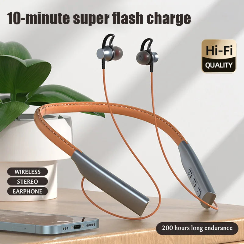 Magnetic Neckband Bluetooth Earphones - Wireless Sport Headset with Mic