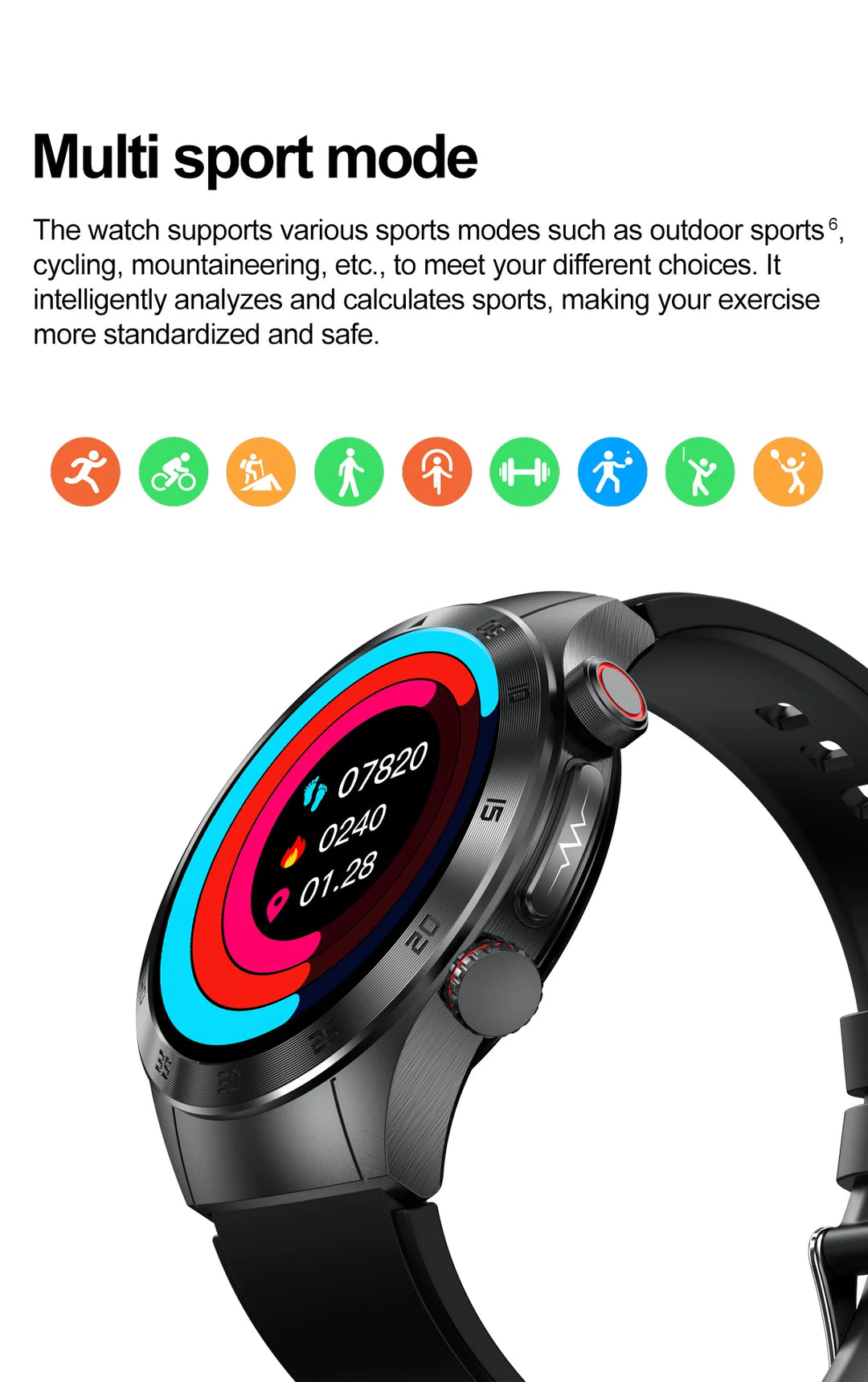 Smart Watch - Health Tracker Uric Acid Body Fat Bluetooth Call