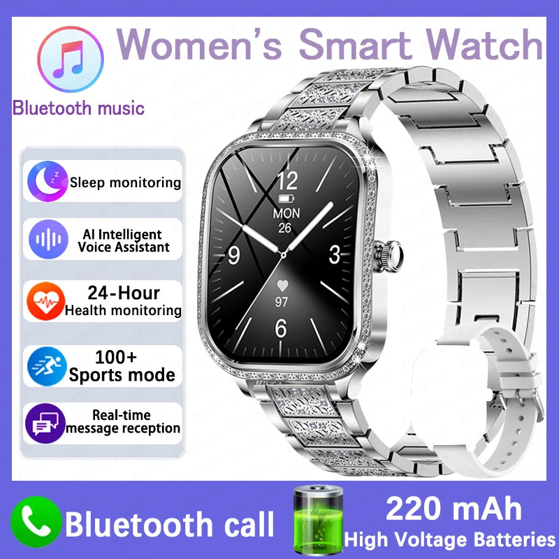 Luxury Smart Watch for Women - 1.75" HD Bluetooth Call Heart Rate Fitness Tracker