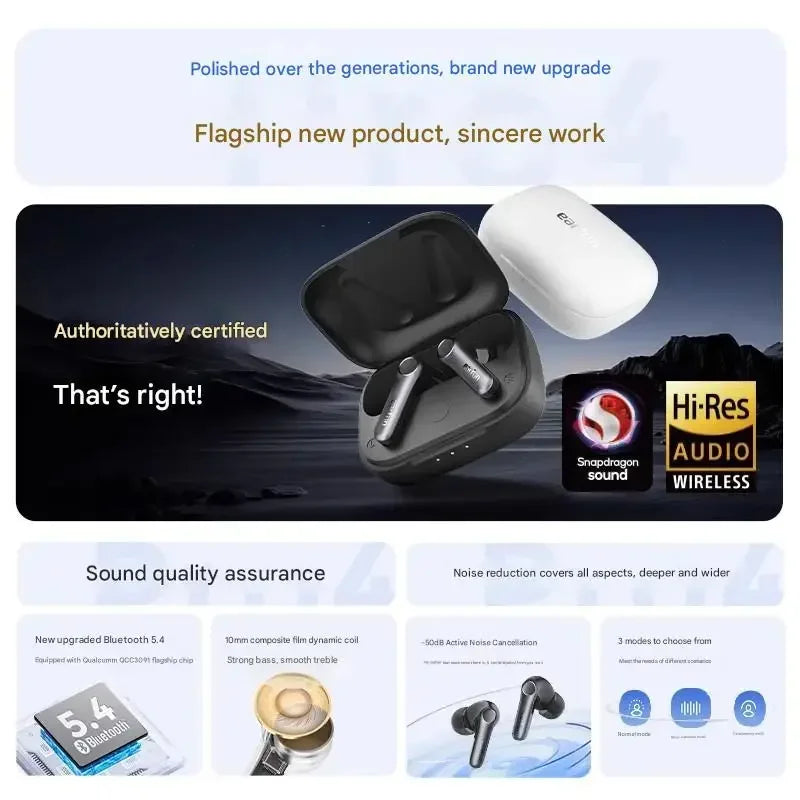 Bluetooth Earbuds - Active Noise Reduction Waterproof Gaming Earphones