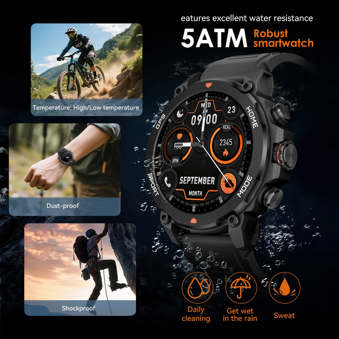 GPS Smartwatch - 1.43" AMOLED AI Sport Fitness Tracker with Bluetooth Call & Compass