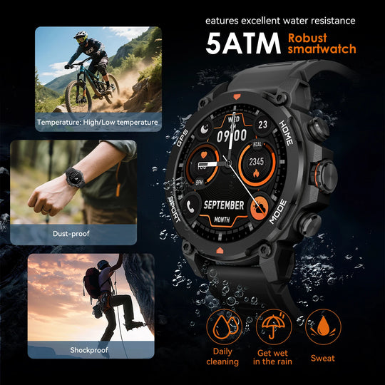 GPS Smartwatch - 1.43" AMOLED AI Sport Fitness Tracker with Bluetooth Call & Compass