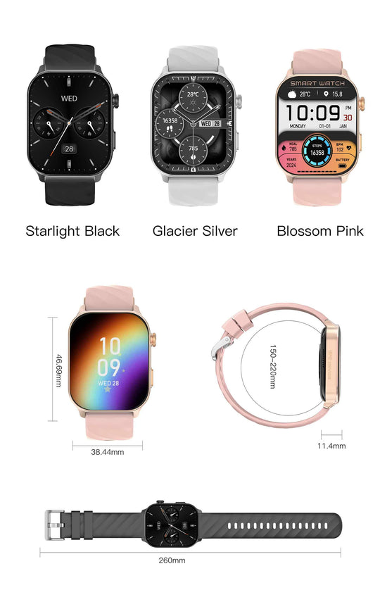 GPS Smart Watch - Heart Rate Blood Oxygen Pressure Bluetooth Call NFC