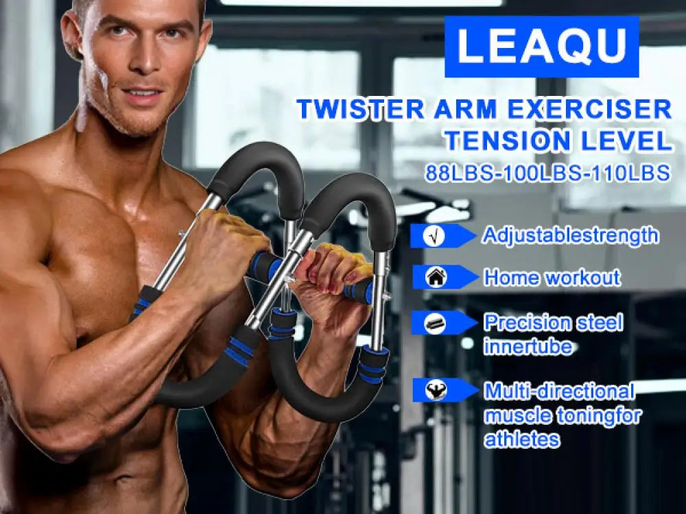 65*17.5cm Twister Arm Exerciser With Foam Handle 40-50kg Adjustable Chest Workout Bar Forearm Triceps Muscle Fitness Equipment