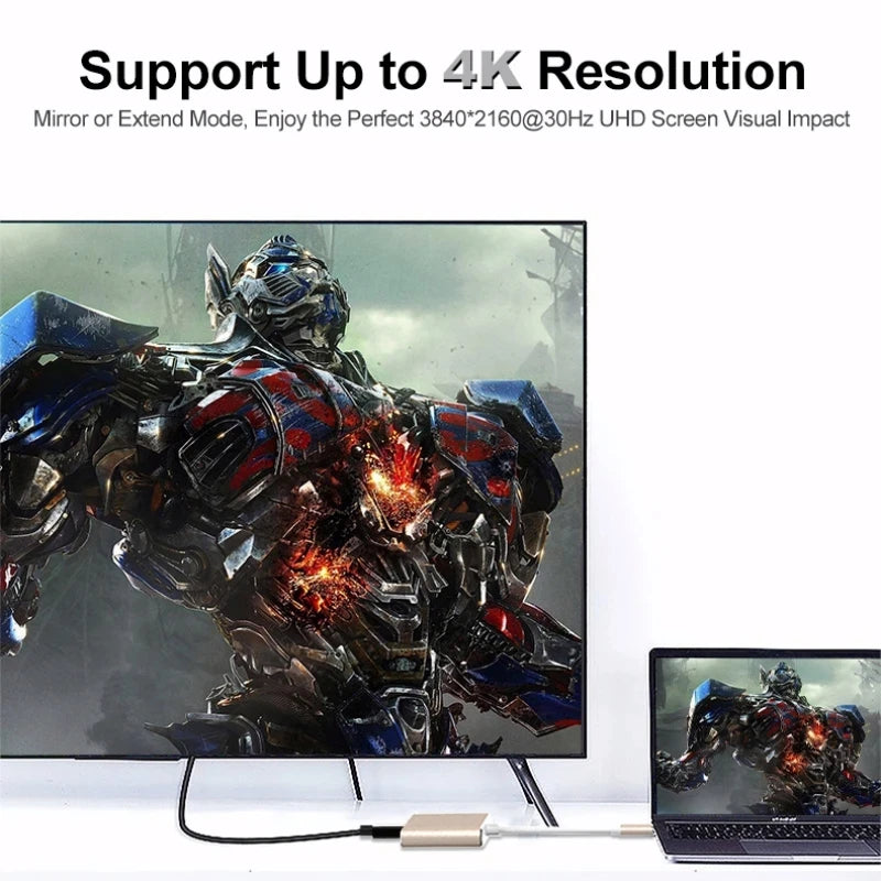 3-in-1 USB-C Hub - HDMI 4K Adapter with USB 3.0 & Charging for MacBook