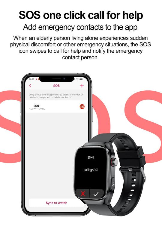 ECG+PPG Health Smartwatch - Heart Rate, Blood Pressure & BT Call Monitor