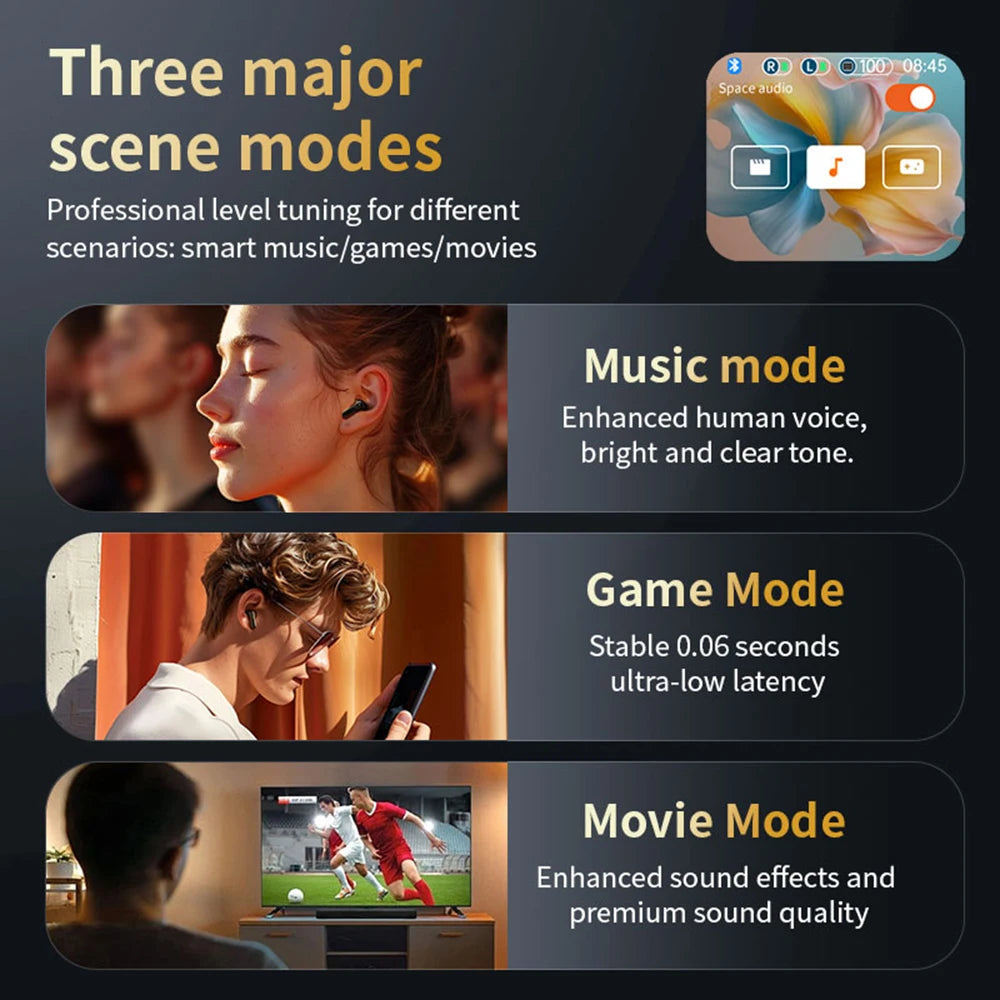 Wireless Earbuds - Touch Screen ANC ENC Noise Cancelling Bluetooth