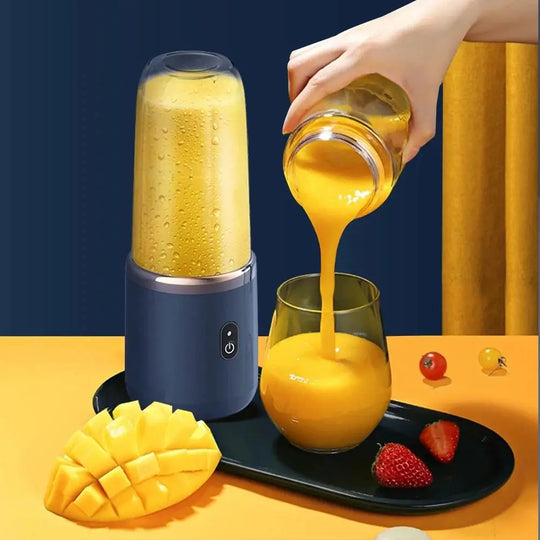 Portable Juicer Cup - 6-Blade Blender Bottle for Smoothies & Fresh Juice