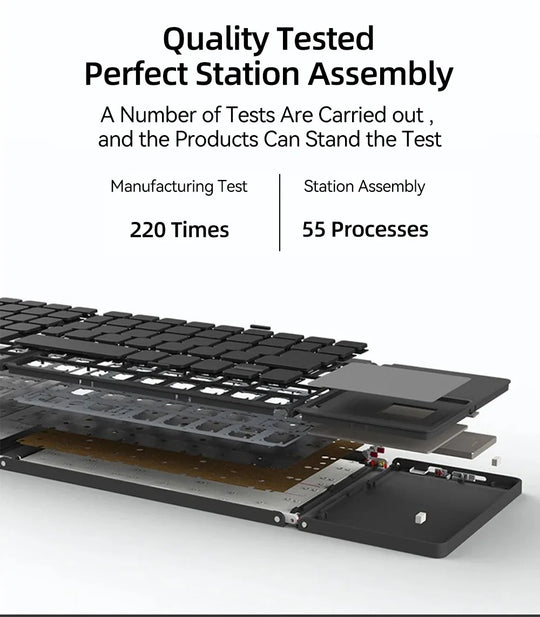 Foldable Bluetooth Keyboard with Touchpad - Mini Wireless Keyboard for Tablet iPad Phone Windows Android iOS