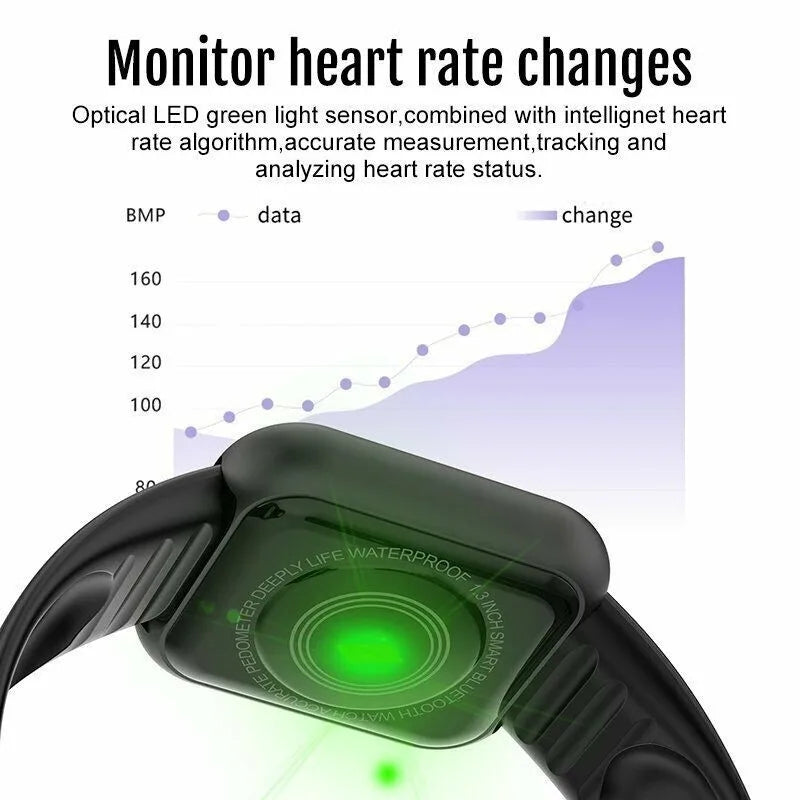 Smart Watch - Bluetooth Fitness Tracker Heart Rate Blood Pressure Monitor