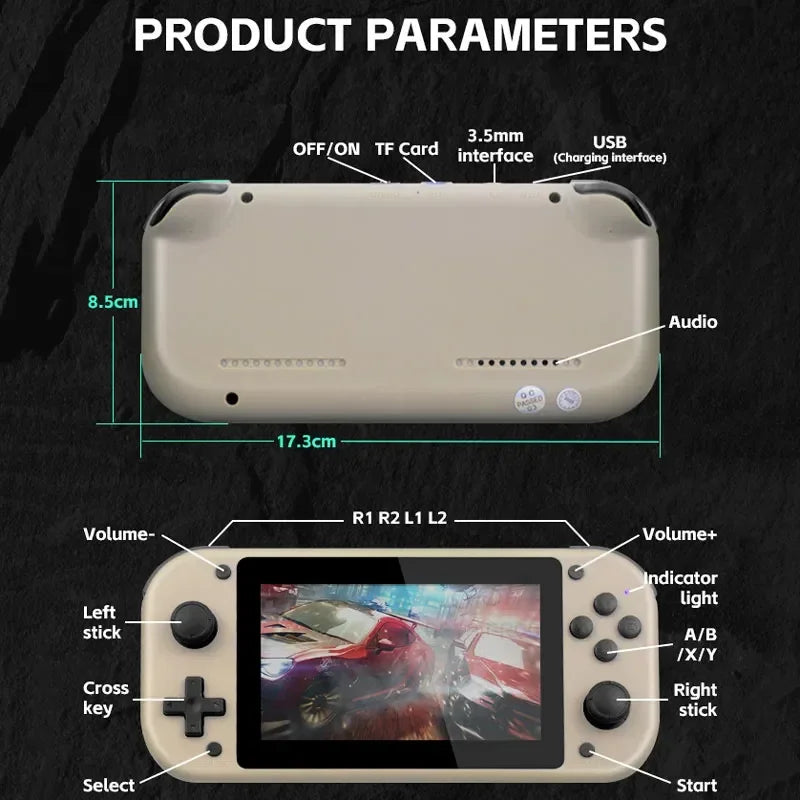 Retro Handheld Game Console - 4.3" Screen, 30000 Games, PSP PS1 Emulator, 64GB/128GB
