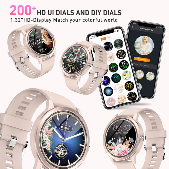 Women's Bluetooth Smart Watch - Heart Rate Blood Pressure Monitor Waterproof Smartwatch for Android & iOS