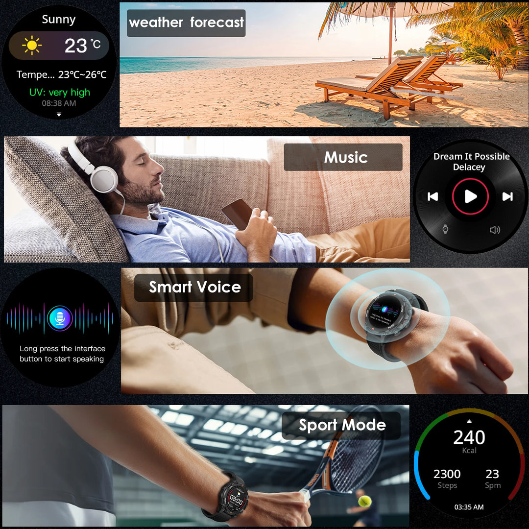 GPS Smartwatch - 1.43" AMOLED AI Sport Fitness Tracker with Bluetooth Call & Compass