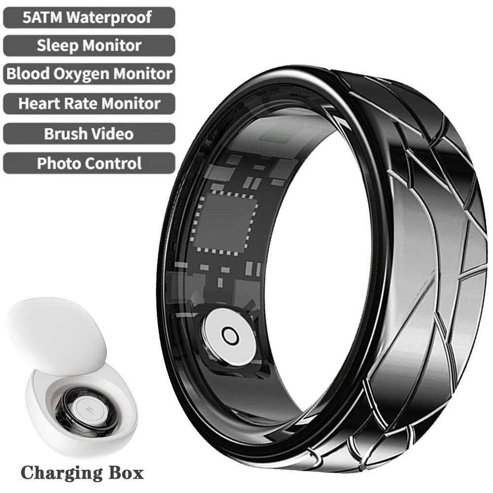Smart Ring - Heart Rate Blood Oxygen Monitor IP68 Waterproof