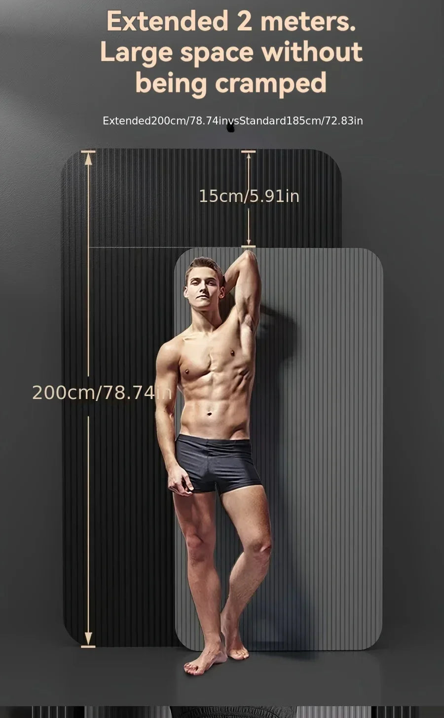 Thick Non-Slip Yoga Mat - Durable NBR Rubber for Home Fitness & Workouts