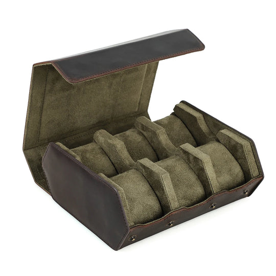 Leather Watch Roll Box - 1/2/3/4/6/8 Slots Travel Case & Display Holder - for Men & Women