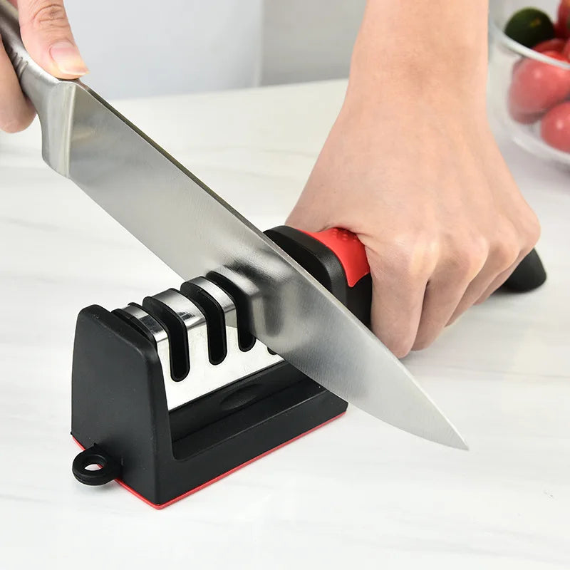 Kitchen Knife Sharpener - 4-Stage Hand-Held Sharpening Tool for All Knives