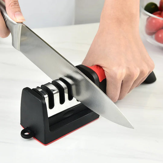 Kitchen Knife Sharpener - 4-Stage Hand-Held Sharpening Tool for All Knives