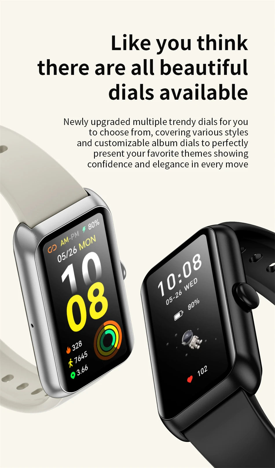Fitness Tracker with Heart Rate & Sleep Monitor - Waterproof Smart Watch for Women & Men